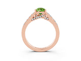Rose gold Pear Cut Diamond Solitaire Ring with Pavé Band and Prong Setting_3