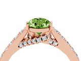 Rose gold Pear Cut Diamond Solitaire Ring with Pavé Band and Prong Setting_4