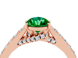 Rose gold Pear Cut Diamond Solitaire Ring with Pavé Band and Prong Setting_4