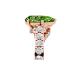 Rose gold Pear Cut Diamond Solitaire Ring with Pavé Band and Prong Setting_5