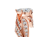 Rose gold Pear Cut Diamond Solitaire Ring with Prong Setting and Twisted Pavé Band_8