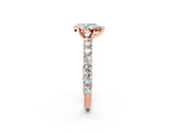 Rose gold Pear Cut Diamond Solitaire Ring with Shared Prong Pavé Band and Four-Prong Setting_80