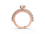 Rose gold Pear Cut Diamond Solitaire Ring with Shared Prong Pavé Band and Four-Prong Setting_81