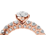 Rose gold Pear Cut Diamond Solitaire Ring with Shared Prong Pavé Band and Four-Prong Setting_82
