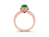 Rose gold Pear Cut Diamond Solitaire Ring with Shared Prong Pavé Band_15