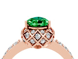 Rose gold Pear Cut Diamond Solitaire Ring with Shared Prong Pavé Band_16