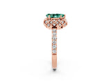 Rose gold Pear Cut Diamond Solitaire Ring with Shared Prong Pavé Band_2