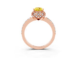 Rose gold Pear Cut Diamond Solitaire Ring with Shared Prong Pavé Band_3
