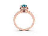 Rose gold Pear Cut Diamond Solitaire Ring with Shared Prong Pavé Band_3