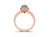 Rose gold Pear Cut Diamond Solitaire Ring with Shared Prong Pavé Band_3
