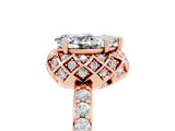 Rose gold Pear Cut Diamond Solitaire Ring with Shared Prong Pavé Band_5
