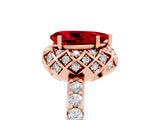 Rose gold Pear Cut Diamond Solitaire Ring with Shared Prong Pavé Band_5