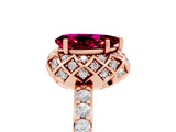 Rose gold Pear Cut Diamond Solitaire Ring with Shared Prong Pavé Band_5