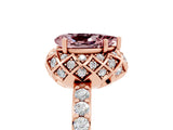 Rose gold Pear Cut Diamond Solitaire Ring with Shared Prong Pavé Band_5