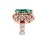 Rose gold Pear Cut Diamond Solitaire Ring with Shared Prong Pavé Band_5