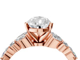 Rose gold Pear Cut Diamond Solitaire Ring with Side Stones and Four-Prong Setting_63