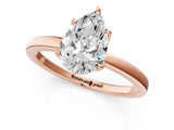 Rose gold Pear Cut Diamond Solitaire Ring with Thin Band and Prong Setting_13