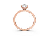 Rose gold Pear Cut Diamond Solitaire Ring with Thin Band and Prong Setting_15