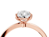 Rose gold Pear Cut Diamond Solitaire Ring with Thin Band and Prong Setting_16