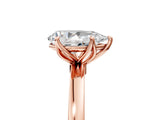 Rose gold Pear Cut Diamond Solitaire Ring with Thin Band and Prong Setting_17