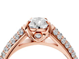 Rose gold Pear Cut Diamond Solitaire Ring with Three-Row Pavé Band and Four-Prong Setting_39