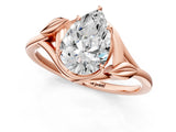 Rose gold Pear Cut Diamond Solitaire Ring with Twist Band and Four-Prong Setting_74