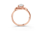 Rose gold Pear Cut Diamond Solitaire Ring with Twist Band and Four-Prong Setting_76