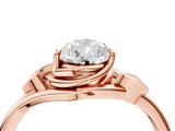 Rose gold Pear Cut Diamond Solitaire Ring with Twist Band and Four-Prong Setting_77