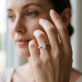 Rose gold Pear Cut Diamond Solitaire Ring with Twisted Band and Pavé Accents_45