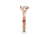 Rose gold Pear Cut Diamond Solitaire Twist Band Prong Setting Ring_57