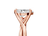 Rose gold Pear Cut Diamond Solitaire Twist Band Prong Setting Ring_60