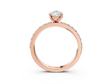 Rose gold Pear Cut Diamond Solitaire with Pave Band and Four-Prong Setting 3