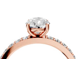 Rose gold Pear Cut Diamond Solitaire with Pave Band and Four-Prong Setting 4