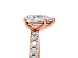 Rose gold Pear Cut Diamond Solitaire with Pave Band and Four-Prong Setting 5