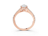 Rose gold Pear Cut Diamond Split Shank Pavé Engagement Ring with Four-Prong Setting_68