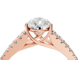 Rose gold Pear Cut Diamond Split Shank Pavé Engagement Ring with Four-Prong Setting_69