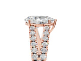 Rose gold Pear Cut Diamond Split Shank Pavé Engagement Ring with Four-Prong Setting_70