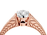 Rose gold Pear Cut Diamond Split Shank Ring with Pavé Band and Four-Prong Setting_87