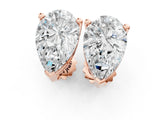Rose gold Pear Cut Diamond Stud Earrings_112