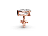 14K Rose Gold 1.01 Carat E-F VVS-VS Pear Diamond Stud Earrings