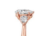 Rose gold Pear Cut Diamond Three-Stone Ring with Pear Side Stones and Four-Prong Setting_76