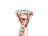 Rose gold Pear Cut Diamond Twist Band Solitaire with Prong Setting_64