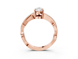 Rose gold Pear Cut Diamond Twisted Band Engagement Ring with Prong Setting_18
