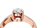 Rose gold Pear Cut Diamond Twisted Band Engagement Ring with Prong Setting_19