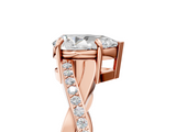 Rose gold Pear Cut Diamond Twisted Band Engagement Ring with Prong Setting_20