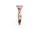 Rose gold Pear Cut Diamond Twisted Band with Pavé Setting and Four-Prong Setting_35