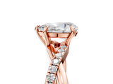 Rose gold Pear Cut Diamond Twisted Band with Pavé Setting and Four-Prong Setting_38