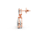 Rose gold Pear Cut Diamond Two Stone Drop Earrings_1