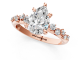 Rose gold Pear Cut Diamond Vine Band with Four-Prong Setting_38