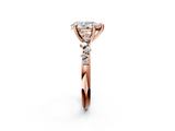 Rose gold Pear Cut Diamond Vine Band with Four-Prong Setting_39